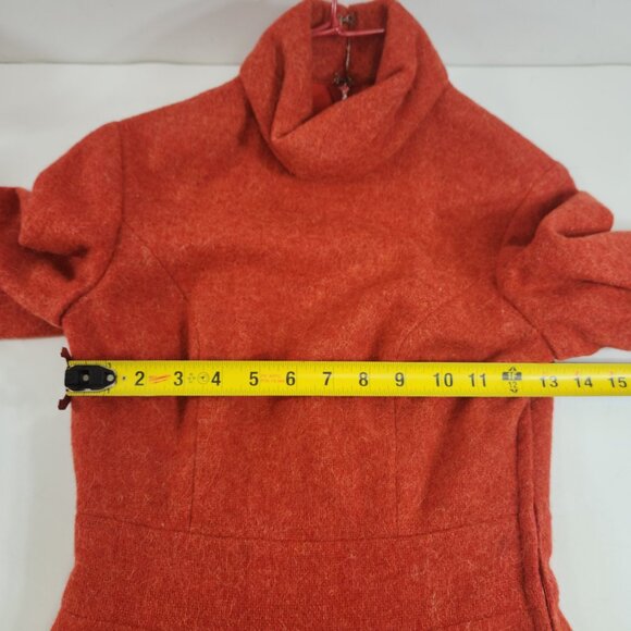 Vintage Orange / Coral Mod Peacoat with Matching Dress Handmade XS - Picture 9 of 10